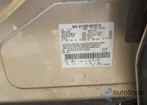 2017 Ford Edge Sel from USA, damaged, VIN 2FMPK4J91HBC15258